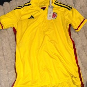 Adidas Bright Yellow Soccer Jersey with Black Details
